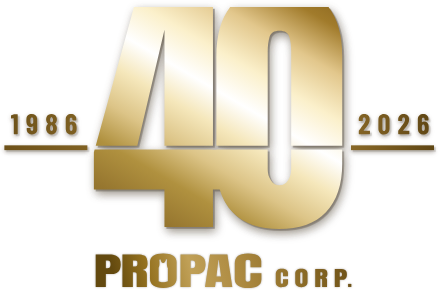 PROPAC CORP. 40주년 엠블럼 1986–2026